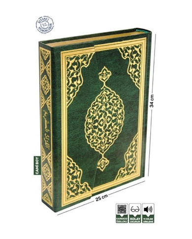 Kur'an-ı Kerim Bilgisayar Hatlı Cami Boy - Yeşil Renk (Ciltli)